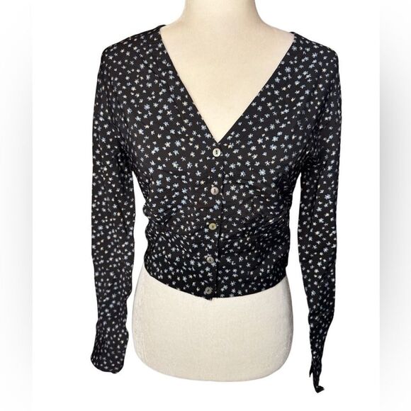 Madewell floral v-neck button front shirt size Small - Picture 3 of 8